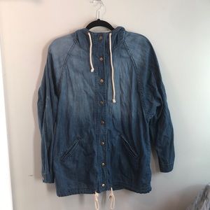 Denim Hooded Button Up Jacket